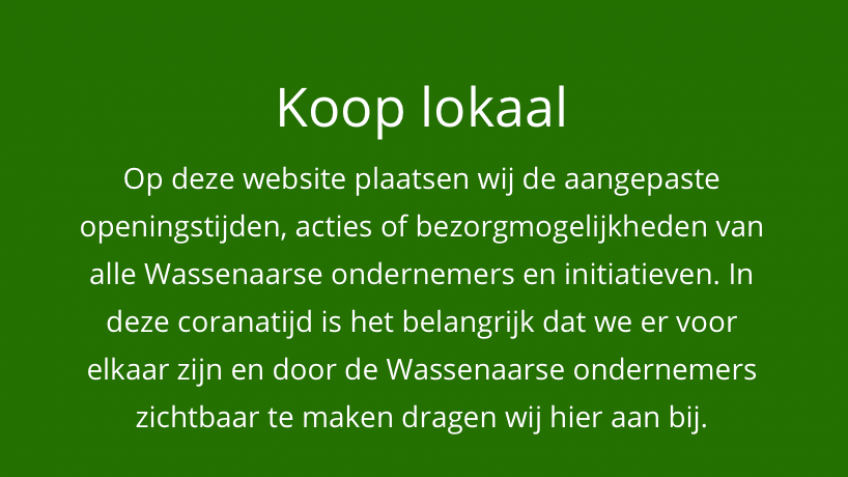 Groene Meent: Koop lokaal en steun onze Wassenaarse ondernemers!