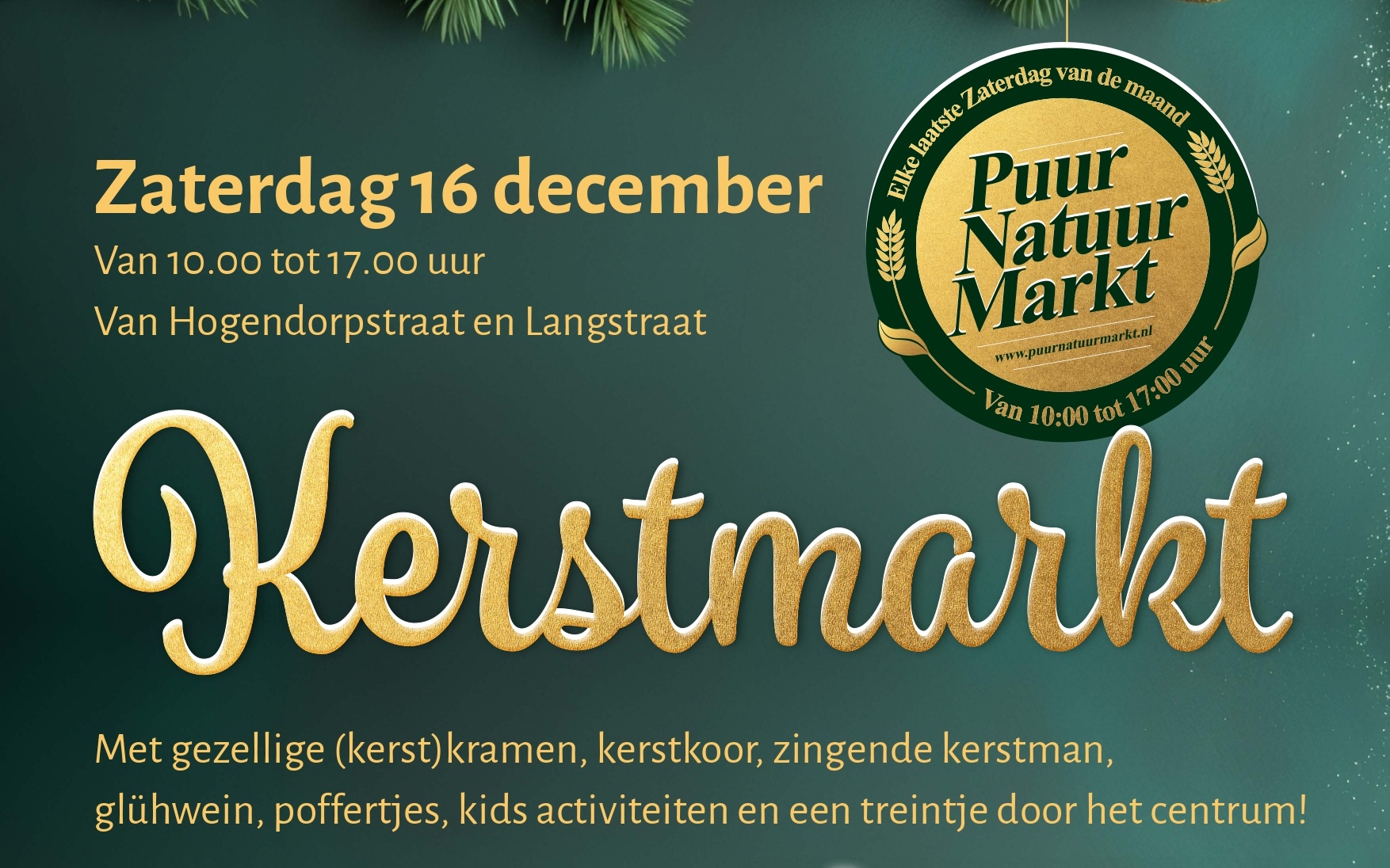 KERSTMARKT met kersttreintje in het centrum op zaterdag 16 december